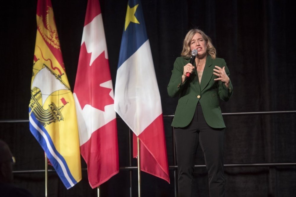 New Brunswick Premier Susan Holt delivers the state of the province address in Fredericton, N.B., on Jan. 30, 2025. THE CANADIAN PRESS/Stephen MacGillivray