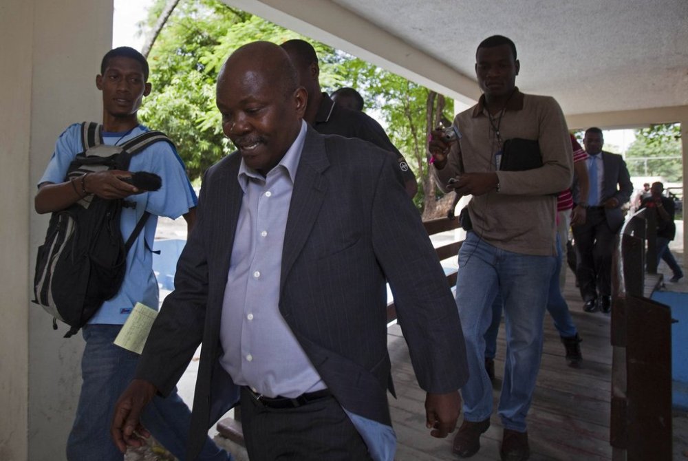 FILE - The attorney for Haitian former President Jean-Bertrand Aristide, Mario Joseph, arrives at the courthouse in Port-au-Prince, Haiti, Aug. 13, 2014. (AP Photo/Dieu Nalio Chery)