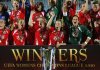 FILE - Turbine Potsdam players celebrate with the trophy after winning UEFA Women's Champions League Final soccer match against Lyon at the Coliseum Alfonso Perez stadium in Getafe, near Madrid, Thursday, May 20, 2010. (AP Photo/Arturo Rodriguez, File)
