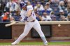 New York Mets' Pete Alonso homers on a fly ball to right field during the first inning of a baseball game against the Toronto Blue Jays, Friday, April 4, 2025, in New York. (AP Photo/Julia Demaree Nikhinson)