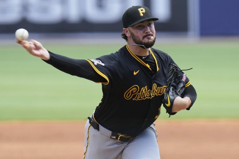 Pittsburgh Pirates pitcher Paul Skenes delivers to the Tampa Bay Rays during the second inning of a baseball game Wednesday, April 2, 2025, in Tampa, Fla. (AP Photo/Chris O'Meara)