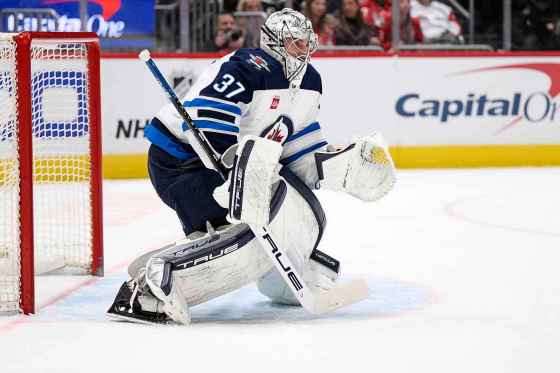 Winnipeg Jets goaltender Connor Hellebuyck (37) shows no signs of slowing down. (Nick Wass / The Associated Press files)