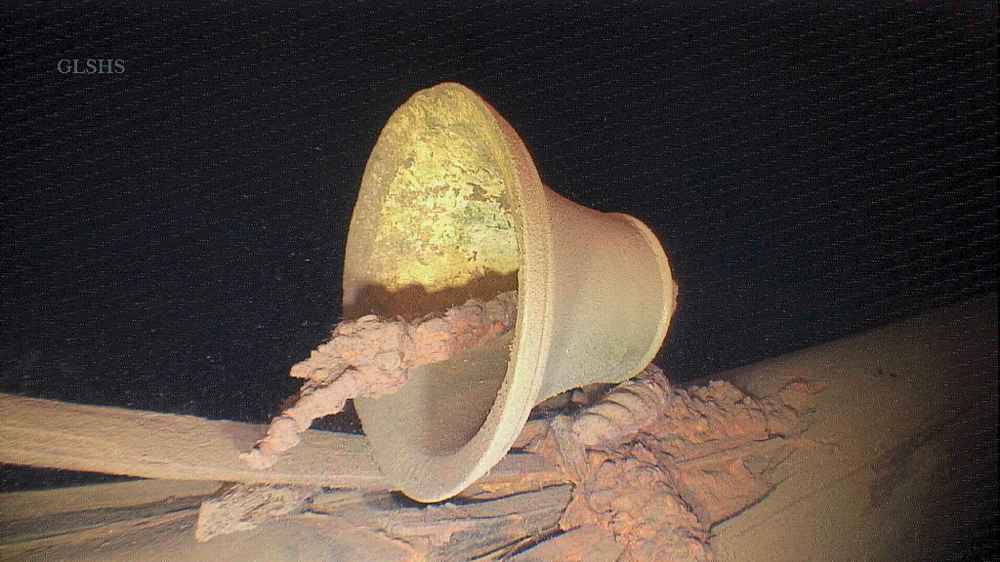 A bell from the Western Reserve. (Great Lakes Shipwreck Historical Society via AP)
