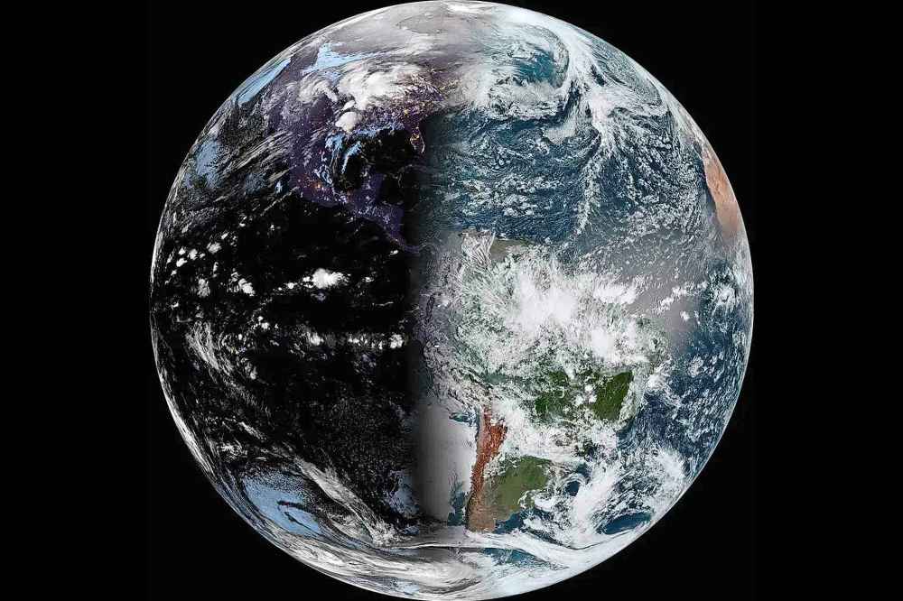 This image provided by NOAA on March 19, 2025 shows Earth. (NOAA via AP)
