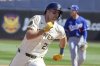 FILE - Milwaukee Brewers' Brewer Hicklen rounds third base during the second inning of a spring training baseball game against the Los Angeles Dodgers, in Phoenix, Feb. 26, 2025. (AP Photo/Darryl Webb, File)