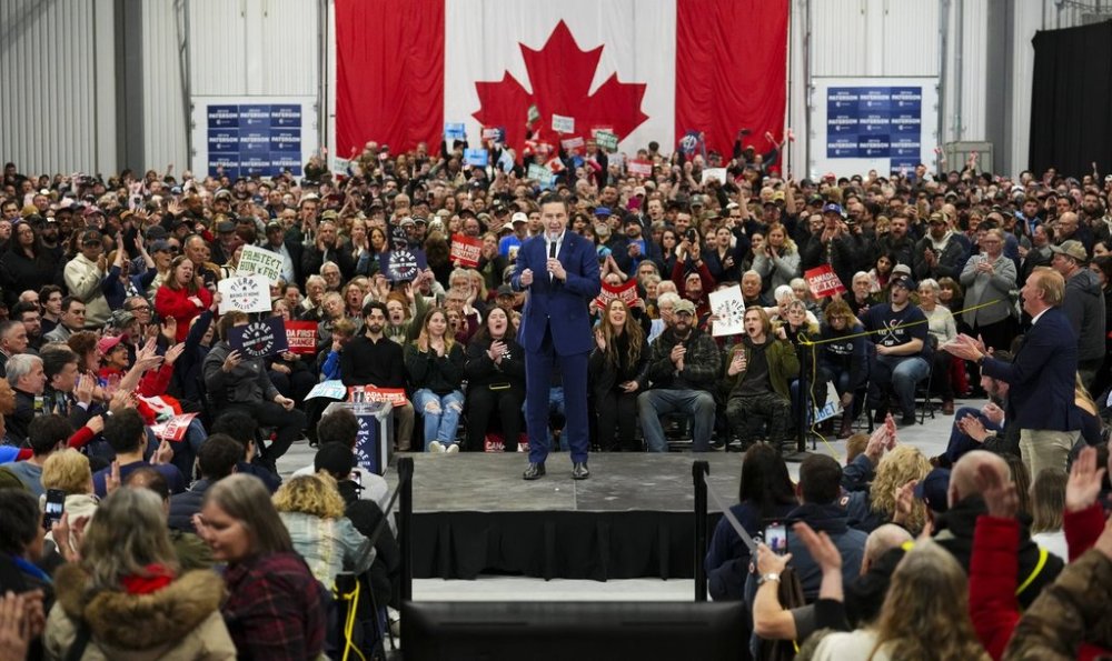 Conservative Leader Pierre Poilievre holds an election rally in Kingston, Ont., on Wednesday, April 2, 2025. THE CANADIAN PRESS/Sean Kilpatrick