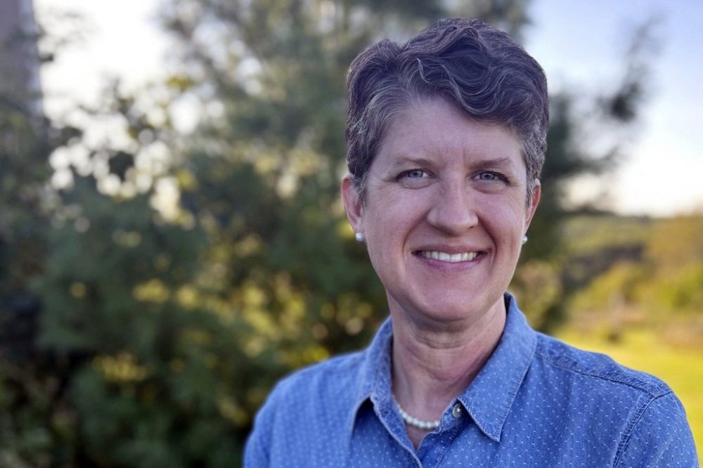 FILE - This photo released by the Jill Underly campaign shows Wisconsin Department of Public Instruction Superintendent Jill Underly in Hollandale, Wis. in 2024. (Jill Underly campaign via AP, File)