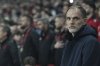 England coach Thomas Tuchel watches on the bench during a World Cup qualifying soccer match between England and Albania at Wembley stadium in London, Friday, March 21, 2025. (AP Photo/Alastair Grant)