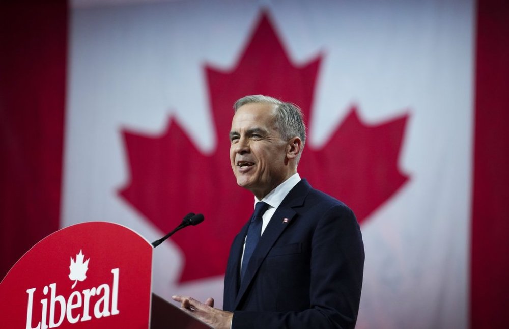 Liberal Party of Canada Leader Mark Carney delivers his speech after being announced as the winner of the party leadership at the announcement event in Ottawa on Sunday. (Sean Kilpatrick/The Canadian Press files)