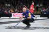 Alberta-Jacobs skip Brad Jacobs, front, and Canada skip Brad Gushue, back right, watch Jacobs' shot during the semifinal at the Brier in Kelowna, B.C., on Sunday, March 9, 2025. THE CANADIAN PRESS/Darryl Dyck
