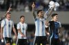 Argentina's Leandro Paredes celebrates after defeating Brazil in a World Cup 2026 qualifying soccer match at Monumental Stadium in Buenos Aires, Argentina, Tuesday, March 25, 2025. (AP Photo/Gustavo Garello)