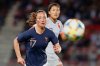 FILE - Gaetane Thiney of France looks at the ball during a friendly soccer match between France and China, in Creteil, outside Paris Friday, May 31, 2019. (AP Photo/Thibault Camus, FIle)