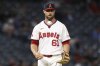 FILE - Los Angeles Angels pitcher Hunter Strickland (61) tosses the ball during the ninth inning of a baseball game against the Colorado Rockies in Anaheim, Calif., Tuesday, July 30, 2024. (AP Photo/Jessie Alcheh, File)