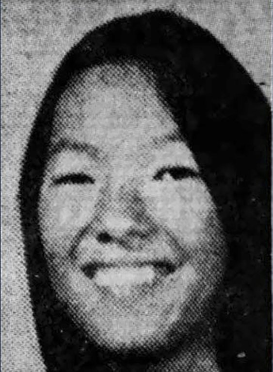 FILE - This photo provided by the Honolulu Police Department shows 16-year-old student Dawn Momohara who was discovered dead on the second floor of a building at McKinley High School on March 21, 1977, in Honolulu. (Honolulu Police Department via AP, File)