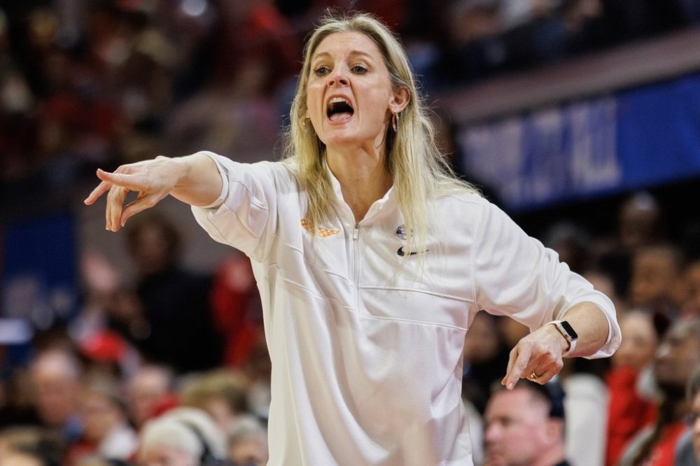 FILE - Tennessee head coach Kellie Harper directs her team during a second round college basketball game against North Carolina State in the NCAA Tournament in Raleigh, N.C., Monday, March 25, 2024. (AP Photo/Ben McKeown)