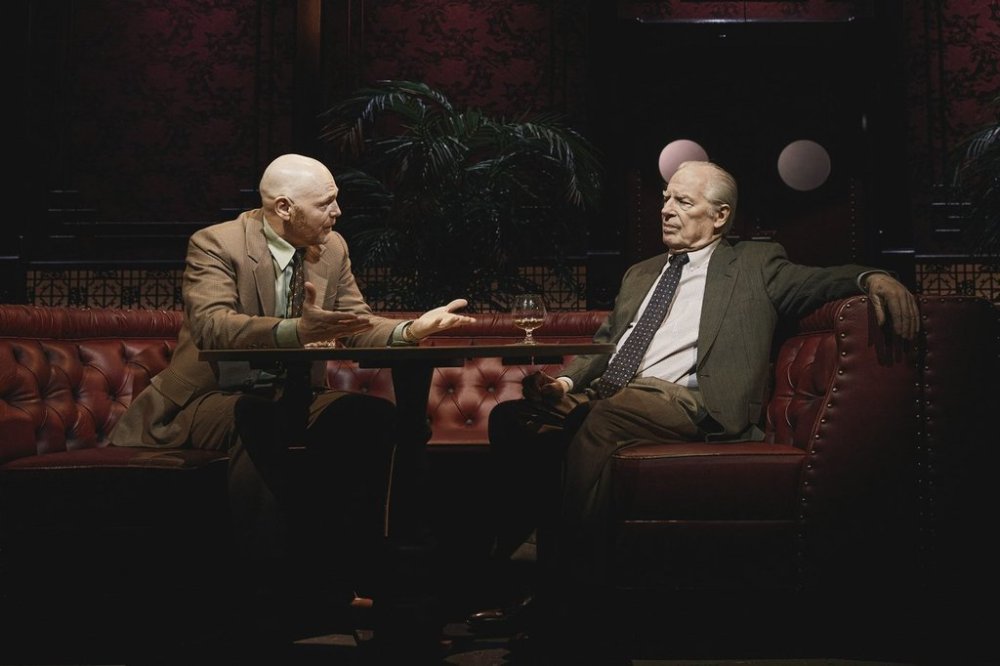 This image released by Polk & Co. shows Bill Burr, left, and Michael McKean during a performance of
