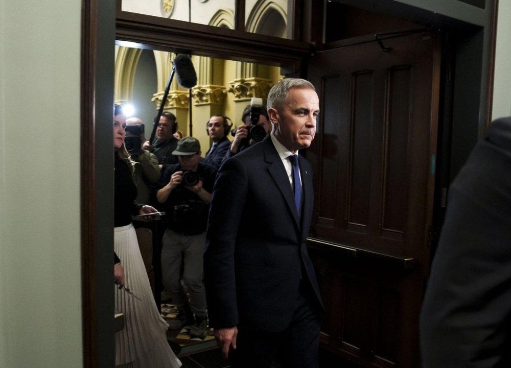 Prime Minister Mark Carney arrives on Parliament Hill in Ottawa, following the tariff announcement from U.S. President Donald Trump, on Wednesday, April 2, 2025. THE CANADIAN PRESS/Justin Tang