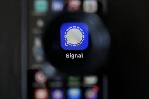 The Signal app is shown on a mobile phone in San Francisco, March 18, 2025. (AP Photo/Jeff Chiu)