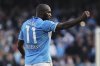 Napoli's Romelu Lukaku, right, celebrates scoring during the Serie A soccer match between Napoli and Fiorentina at the Diego Armando Maradona Stadium in Naples, Italy, Sunday March 9, 2025. (Alessandro Garofalo/LaPresse via AP)