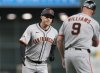 San Francisco Giants' Wilmer Flores (41) rounds the bases after his two-run home run against Houston Astros starting pitcher Framber Valdez (59) during the first inning of a baseball game Wednesday, April 2, 2025, in Houston. (AP Photo/Karen Warren)
