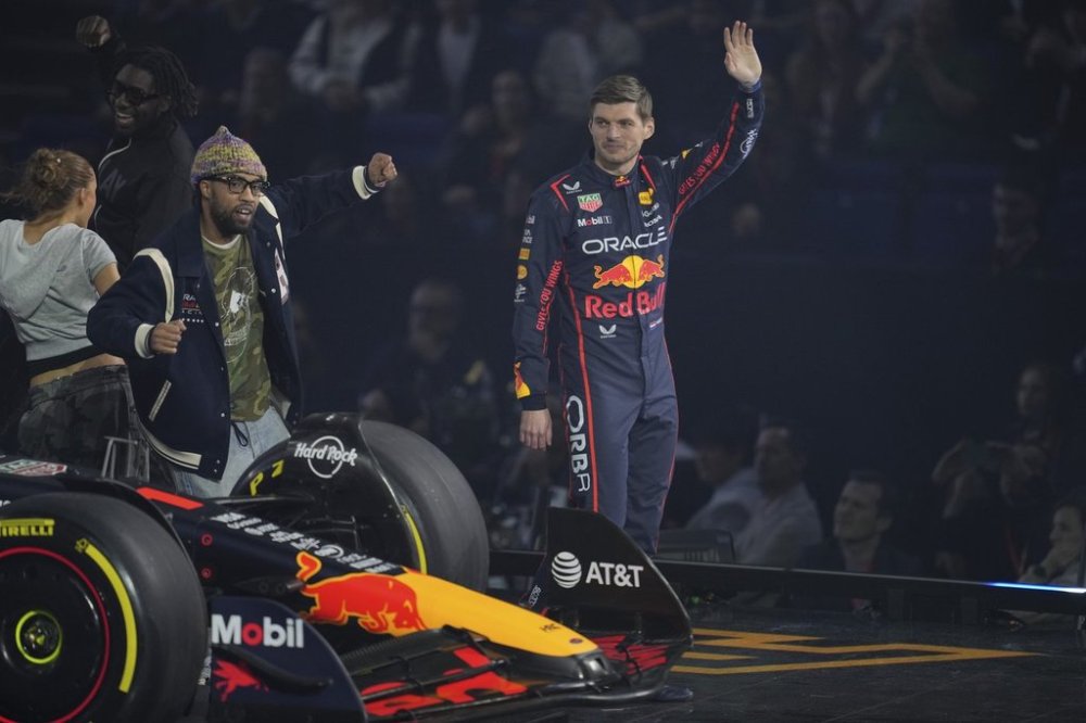 Red Bull driver Max Verstappen of the Netherlands attends the F1 75 Live launch event at the O2 arena in London, Tuesday, Feb. 18, 2025. (AP Photo/Kin Cheung)