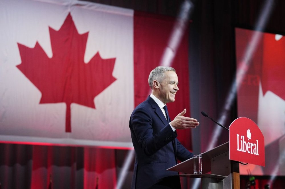 Liberal Leader Mark Carney speaks after being elected at the Liberal leadership announcement in Ottawa on Sunday, March 9, 2025. THE CANADIAN PRESS/Justin Tang