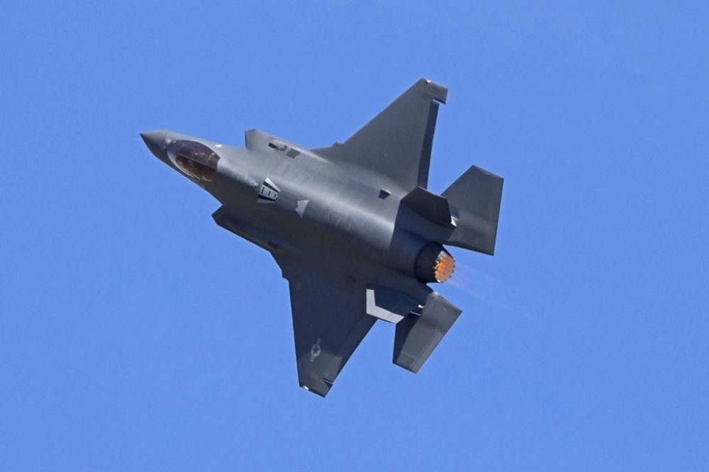 FILE - U.S. Air Force fighter aircraft F-35 performs aerobatic maneuvers on the third day of the Aero India 2025, a biennial event, at Yelahanka air base in Bengaluru, India, Wednesday, Feb. 12, 2025. (AP Photo/Aijaz Rahi, File)