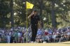 Patrick Reed celebrates after a eagle on the 17th hole during the final round at the Masters golf tournament, Sunday, April 13, 2025, in Augusta, Ga. (AP Photo/George Walker IV)