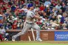 New York Mets' Pete Alonso watches his two-run home run during the fifth inning of a baseball game against the St. Louis Cardinals, Friday, May 2, 2025, in St. Louis. (AP Photo/Scott Kane)