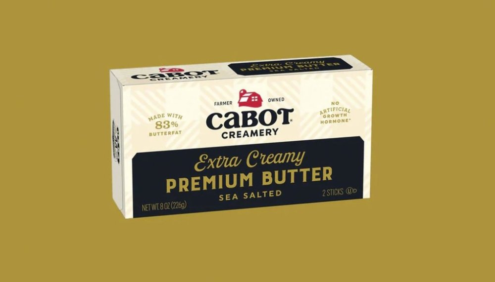 This image provided by Cabot Creamery shows a Cabot Creamery 8-ounce premium butter made with sea salt product. A recall was issued on March 26, 2025. (Cabot Creamery via AP)