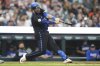 Detroit Tigers' Tomás Nido hits a one-run single against the Kansas City Royals in the second inning during a baseball game, Friday, April 18, 2025, in Detroit. (AP Photo/Paul Sancya)