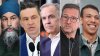 This composite image shows, left to right, NDP Leader Jagmeet Singh in Toronto on March 25, 2025; Conservative Leader Pierre Poilievre in Kingston, Ont. on April 3, 2025; Liberal Leader Mark Carney in Winnipeg on April 1, 2025; Bloc Quebecois Leader Yves-Francois Blanchet in Saint-Roch-de-l’Achigan, Que. on March 28, 2025 and Green Party co-leader Jonathan Pedneault in Vancouver on March 30, 2025. THE CANADIAN PRESS/Nathan Denette, Sean Kilpatrick, Adrian Wyld, Graham Hughes, Ethan Cairns