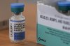 A vial of the measles, mumps and rubella vaccine is on display at the Lubbock Health Department Wednesday, Feb. 26, 2025, in Lubbock, Texas. AP Photo/Mary Conlon