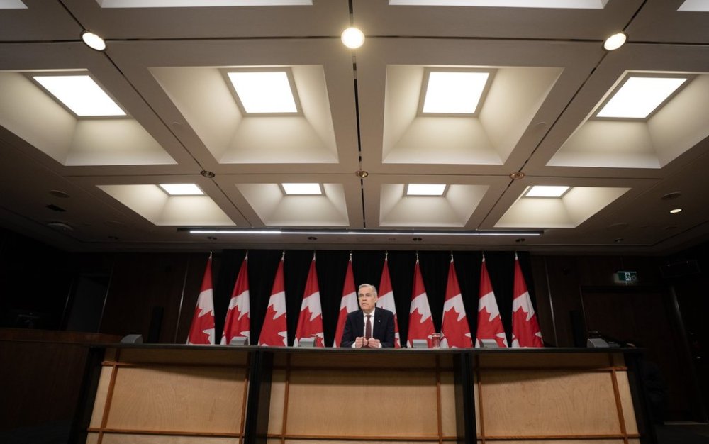 Prime Minister Mark Carney attends a news conference in Ottawa on Friday, May 2, 2025. THE CANADIAN PRESS/Adrian Wyld