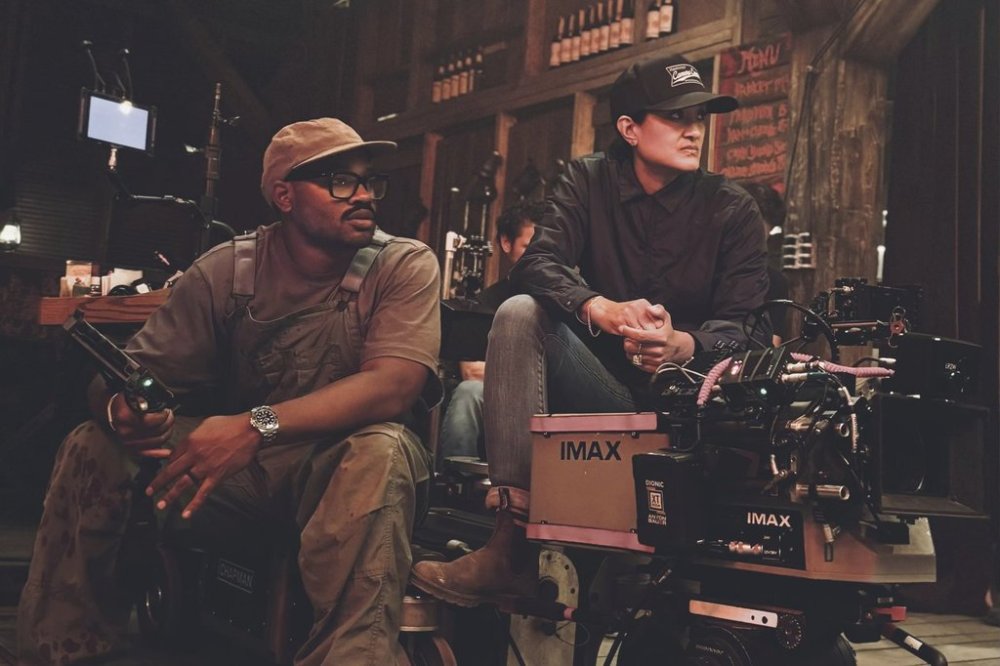 This image released by Warner Bros. Pictures shows director-writer-producer Ryan Coogler, left, and cinematographer Autumn Durald Arkapaw on the set of
