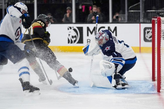 Winnipeg Jets goaltender Eric Comrie makes a career-high 20th start. (John Locher / Associated Press files)