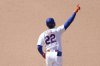 New York Mets' Juan Soto celebrates his solo home run during the eighth inning of a baseball game against the Arizona Diamondbacks, Thursday, May 1, 2025, in New York. (AP Photo/Seth Wenig)