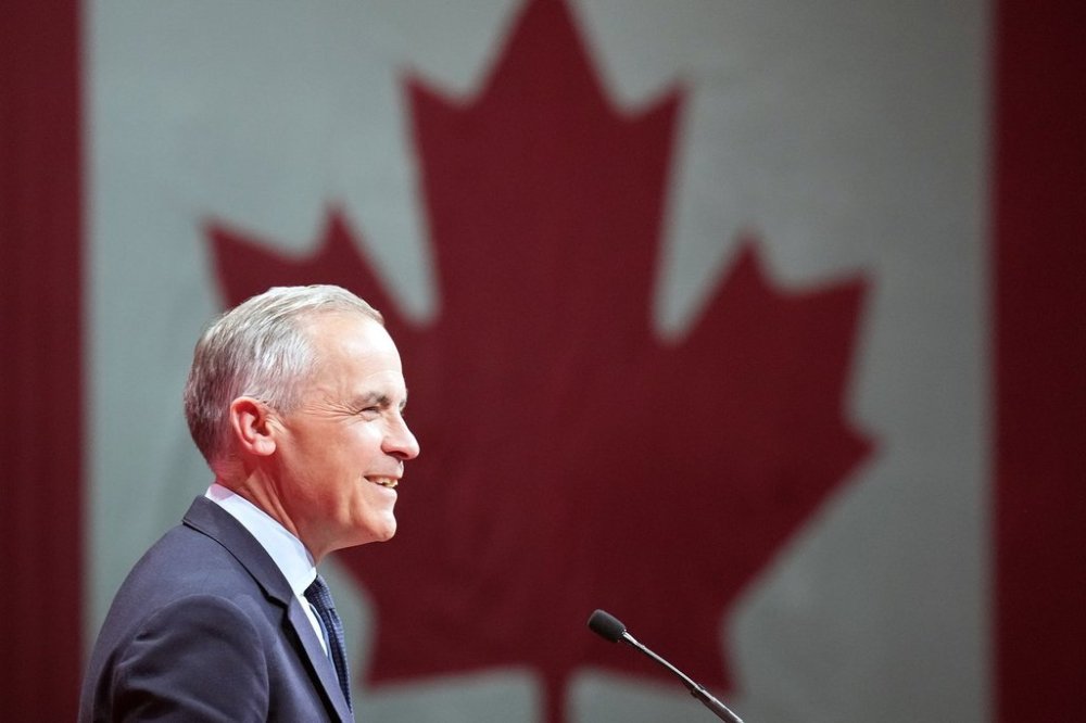 Canadian Prime Minister Mark Carney addresses supporters at his campaign headquarters on election night in Ottawa, Tuesday, April 29, 2025. THE CANADIAN PRESS/Nathan Denette