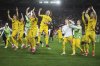 FILE - Bodo/Glimt players celebrate their qualification to the next phase after the end of the Europa League round of 16 second leg soccer match between Olympiacos FC and FK Bodo/Glimt at the Georgios Karaiskakis stadium at Athens' port of Piraeus, Greece, Thursday, March 13, 2025. (AP Photo/Thanassis Stavrakis, File)