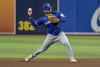 Toronto Blue Jays outfielder Davis Schneider makes a play during a baseball game against the Tampa Bay Rays Saturday, Sept. 21, 2024, in St. Petersburg, Fla. (AP Photo/Steve Nesius)