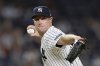 FILE - New York Yankees pitcher Gerrit Cole throws against the Detroit Tigers during the fifth inning of a baseball game, Sept. 5, 2023, in New York. (AP Photo/Adam Hunger, File)