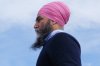 Federal NDP Leader Jagmeet Singh steps off a plane as he arrives in Montreal on Monday, April 14, 2025. THE CANADIAN PRESS/Chris Young