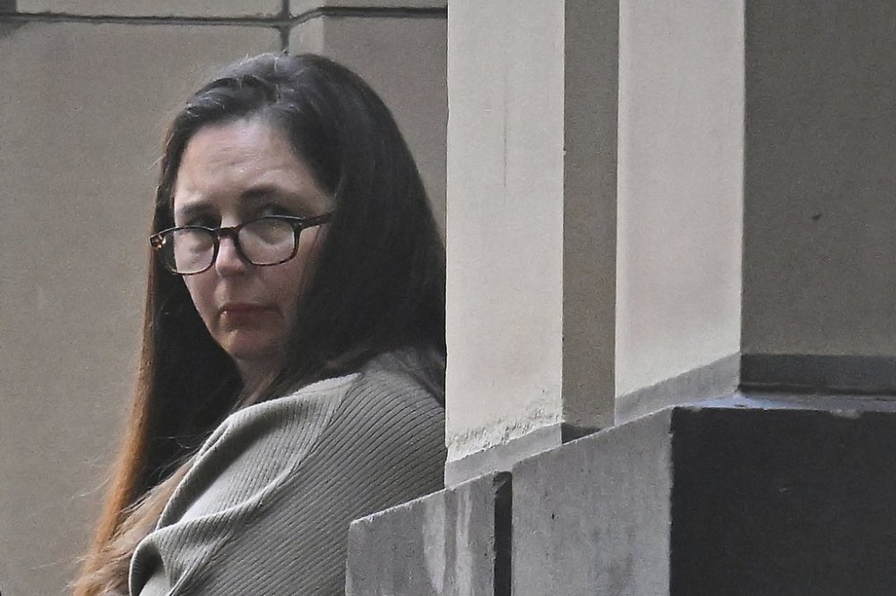 Erin Patterson looks on in Melbourne, Australia, April 15, 2025. (James Ross/AAP Image via AP)