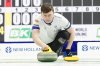 Skip Bruce Mouat throws a stone during Scotland's gold-medal game against Switzerland at the BKT World Men's Curling Championship in Moose Jaw, Sask., on April 6, 2025. THE CANADIAN PRESS/Chris Young
