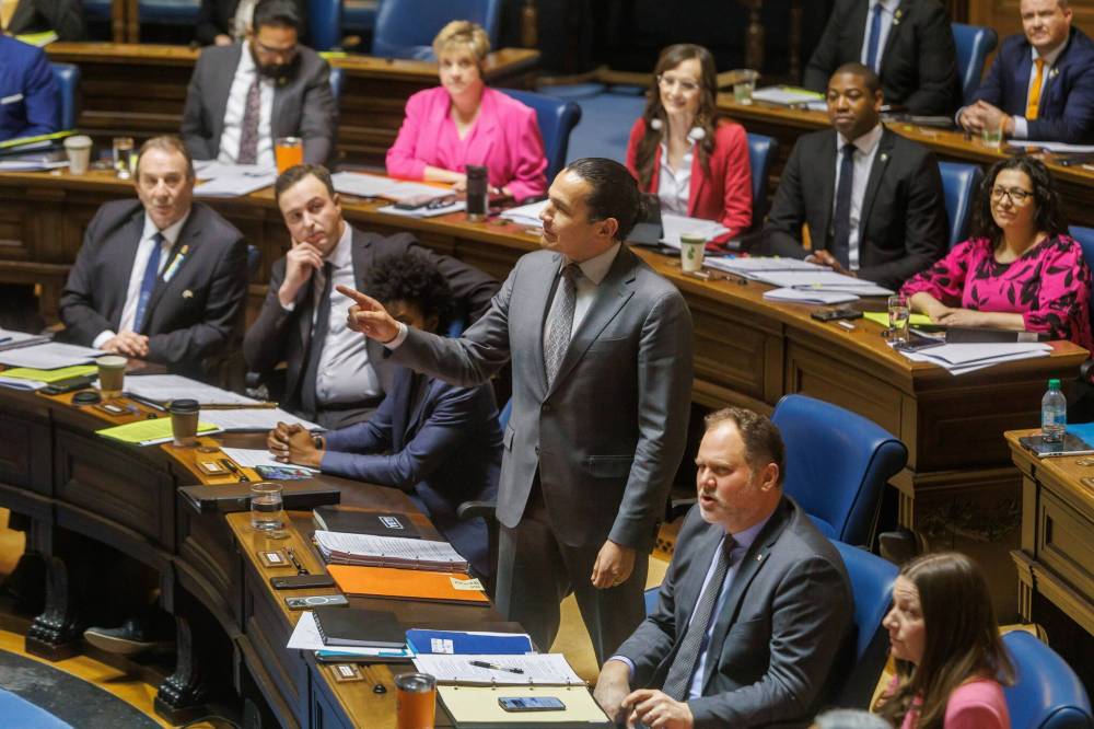 MIKE DEAL / FREE PRESS files
Premier Wab Kinew during the opening of the spring session of the Manitoba legislature on March 5. Working together, rather than against one another, could improve politics — for everyone.
