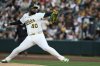 Athletics pitcher Luis Severino throws to a San Diego Padres batter during the first inning of a baseball game Monday, April 7, 2025, in West Sacramento, Calif. (AP Photo/Godofredo A. Vásquez)