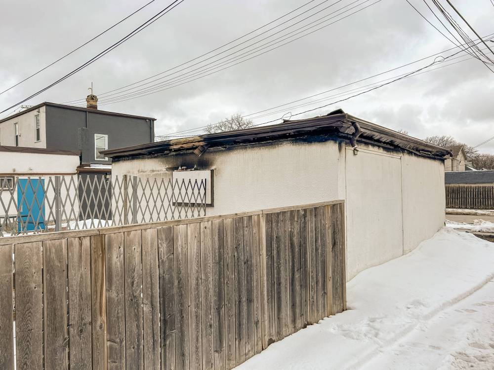TYLER SEARLE / FREE PRESS
                                The detached garage behind Sky Sundae at 301 Ottawa Avenue, which was damaged after an alleged arson on March 22.