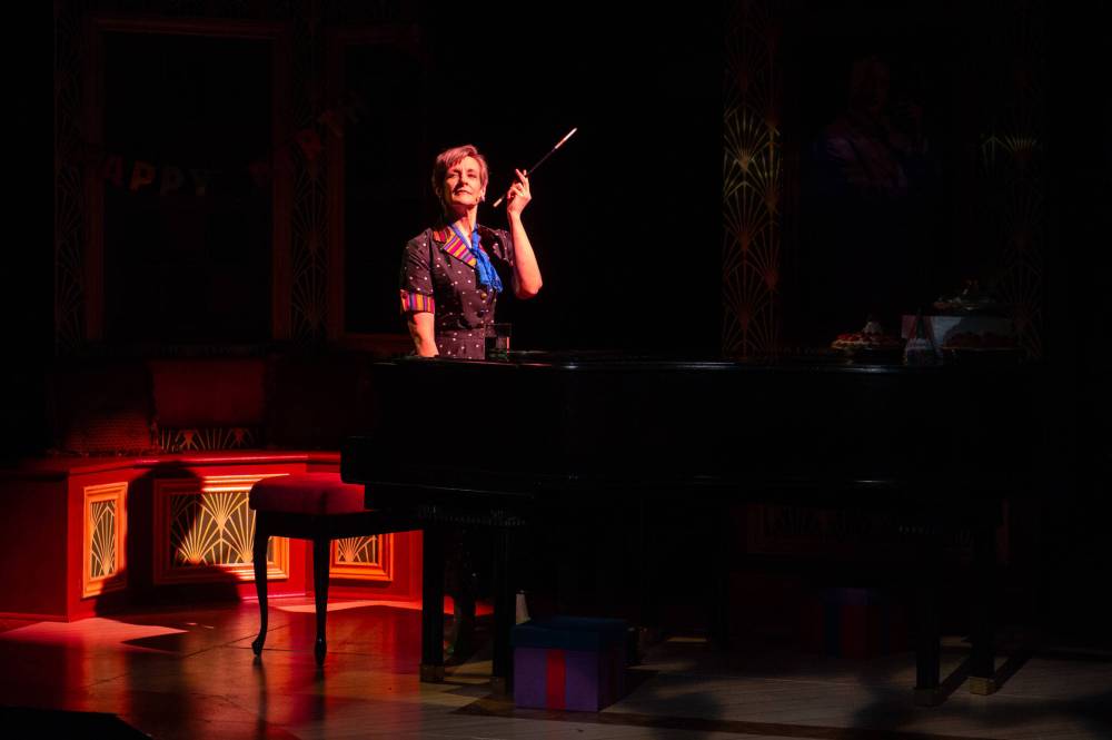 Dylan Hewlett
Melanie Whyte portrays 10 different characters in the latest RMTC whodunnit.