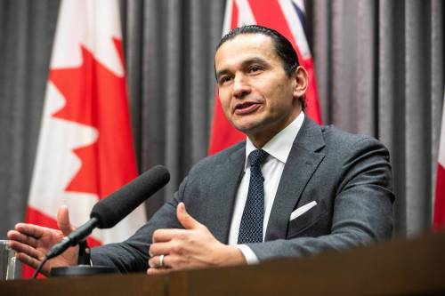MIKAELA MACKENZIE / FREE PRESS FILES
                                Premier Wab Kinew says American alcohol will continue to stay off of shelves.