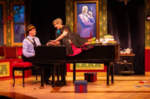 DYLAN HEWLETT PHOTO
                                Duncan Cox and Melanie Whyte play a dizzying array of characters while also playing the piano in the musical murder mystery Murder for Two.